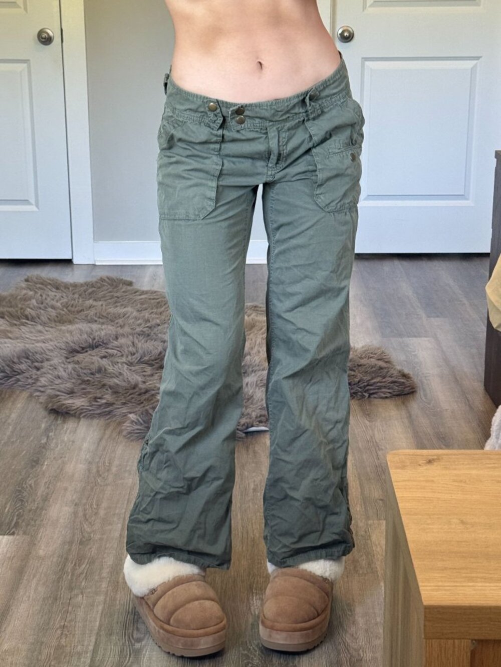 Vtg Y2K Tommy Hilfiger Low Rise Bootcut Roll-Up Pants Womens 6 Gorpcore Grunge